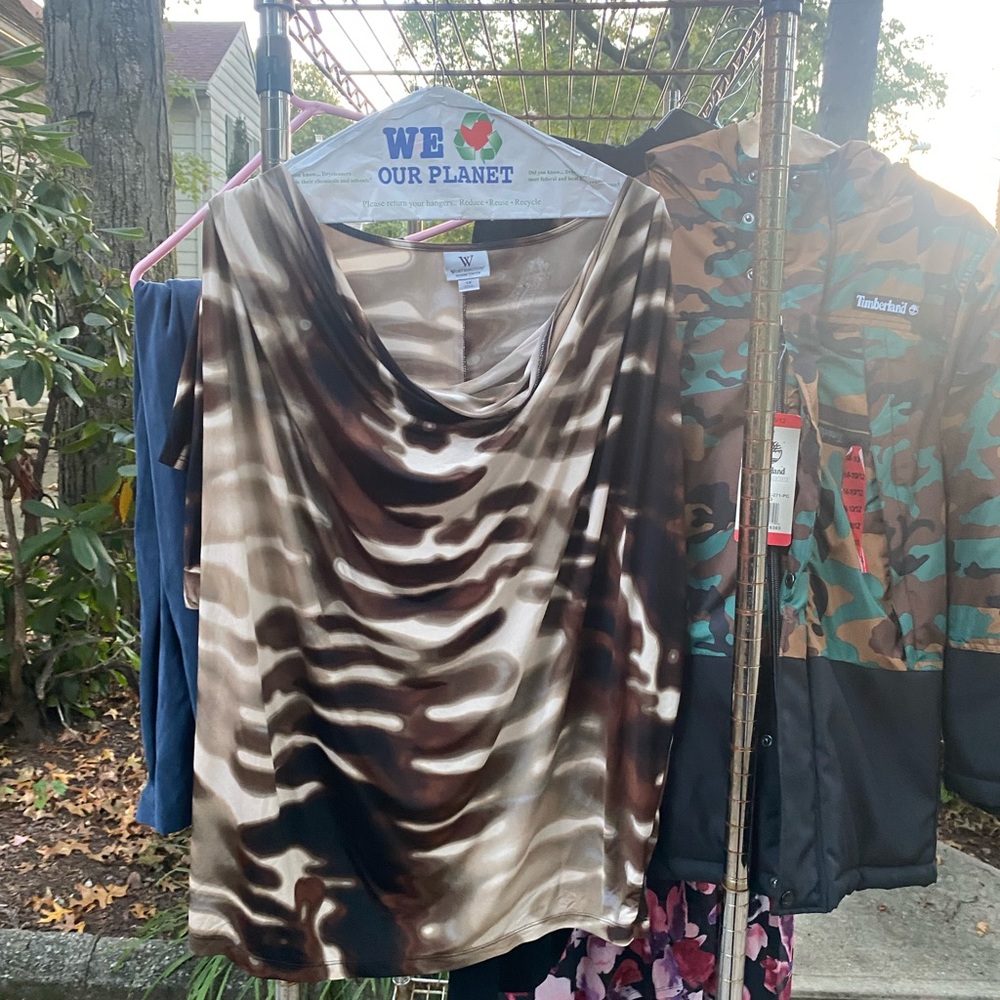 Worthington Women's Tie Dyed Ruched Blouse Size 1X